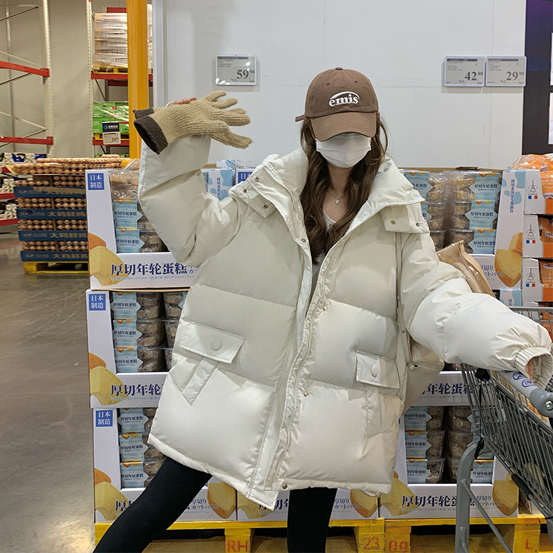 Women's Down Jacket White Duck Down Chenille Velvet Winter