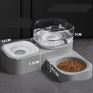 Dog and Cat Water Dispenser Dual Stainless Steel Bowls Replaceable Filter