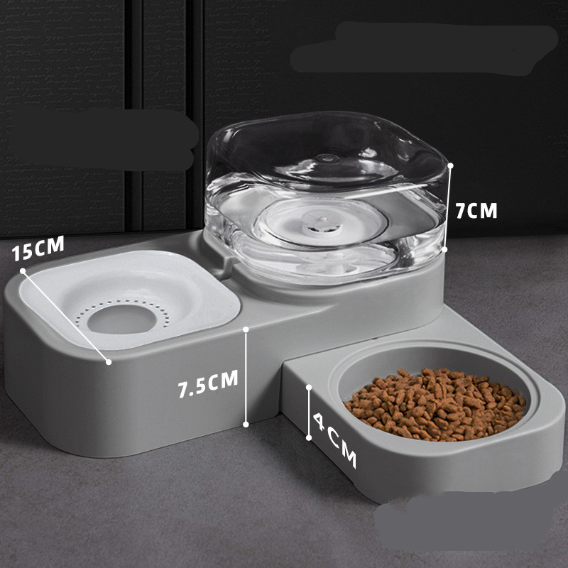 Dog and Cat Water Dispenser Dual Stainless Steel Bowls Replaceable Filter